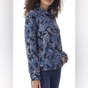 Jones New York Womens Dakota Quilted Printed Pullover Sweater size Medium